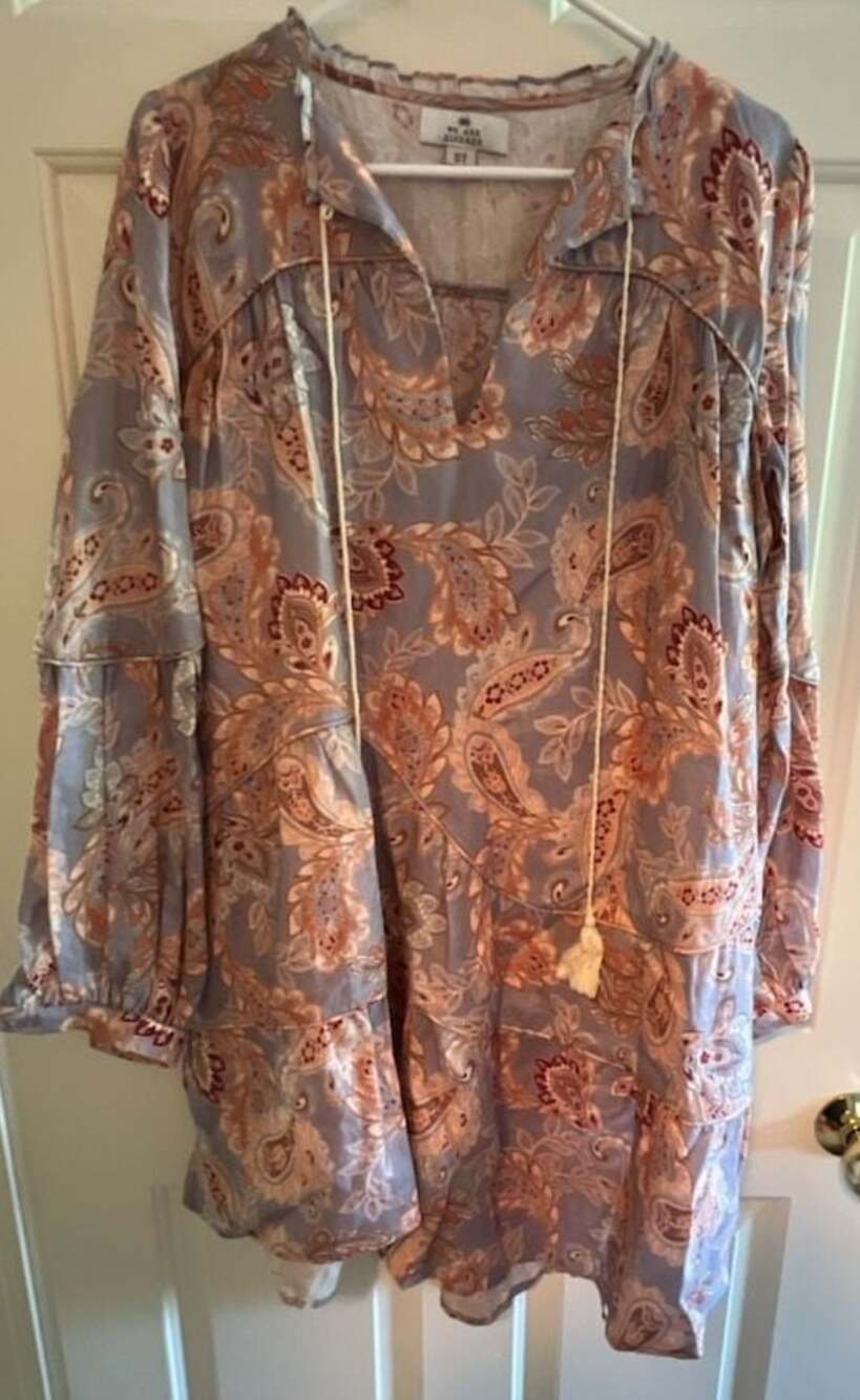 We Are Kindred Paisley Print Long Sleeve‎ Tiered Mini Dress